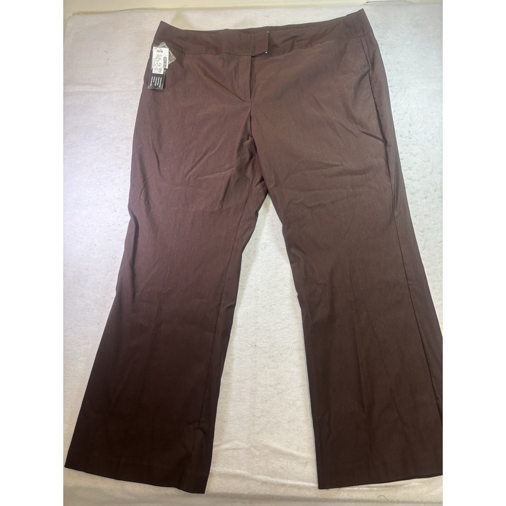 STUDIO 1940 Brown Dress Pants Womens Plus 26 Stretch Curvy Flared